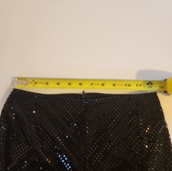 Vintage Joseph Ribkoff 1990s Black Glitter Wide Leg Flare High Rise Pants size 6 - Picture 6 of 11